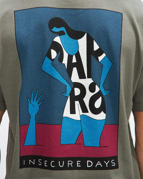 Insecure Days T-Shirt in Greyish Green