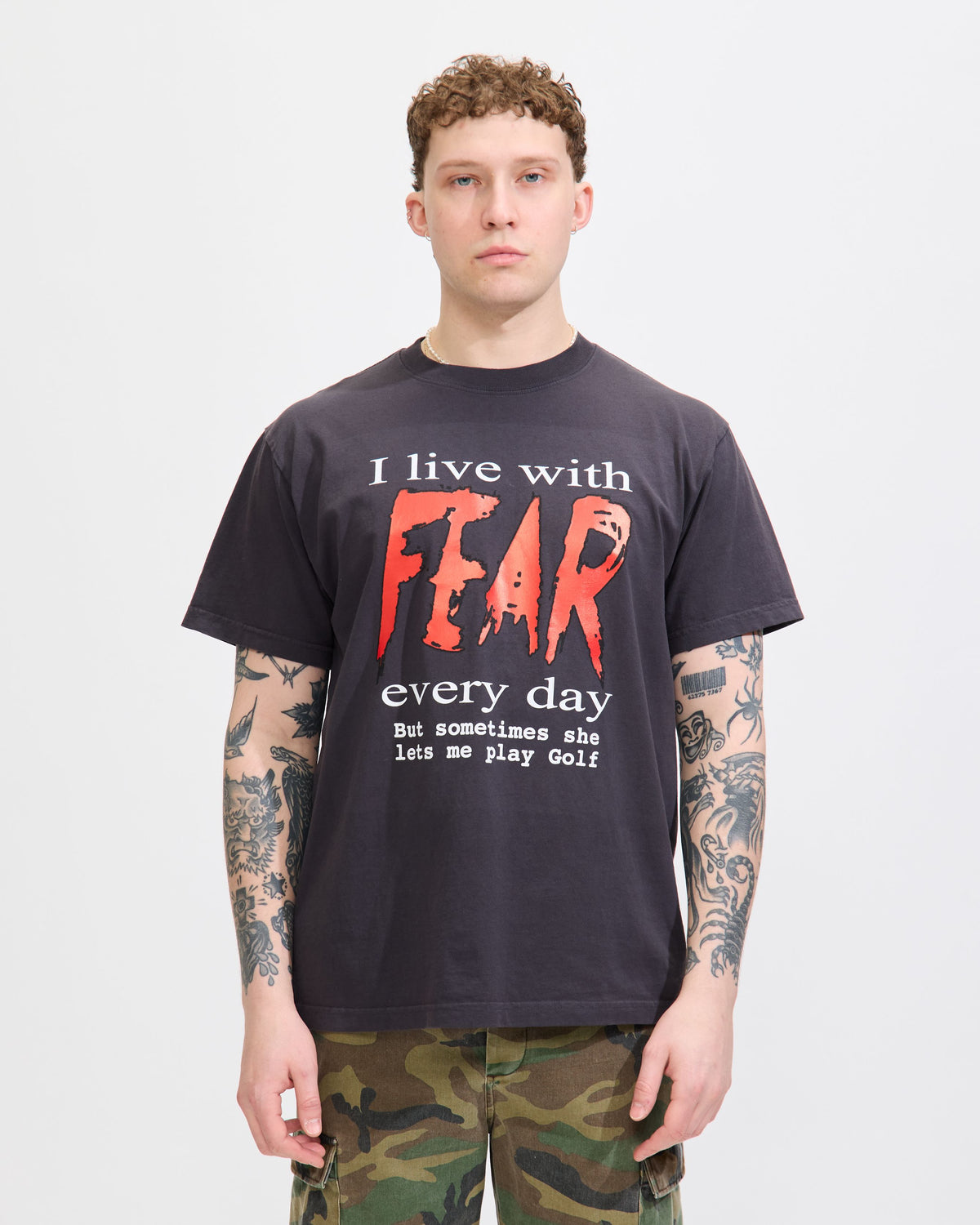 Fear T-Shirt in Vintage Black