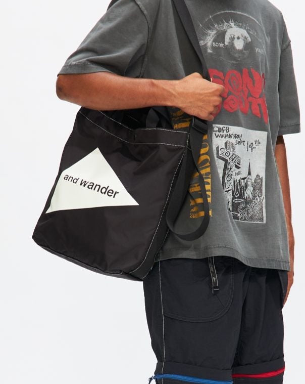 Cordura Logo Tote Bag Medium in Black