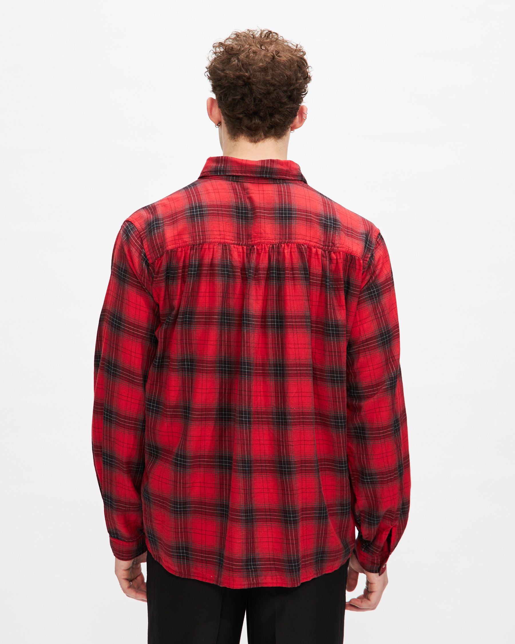 Picasso Shirt in Red Plaid Cashmere Cotton