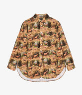19 Century BD Shirt in Brown Cotton Deer Print