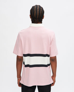 Winged Logo Polo Shirt in Pink/ Off White