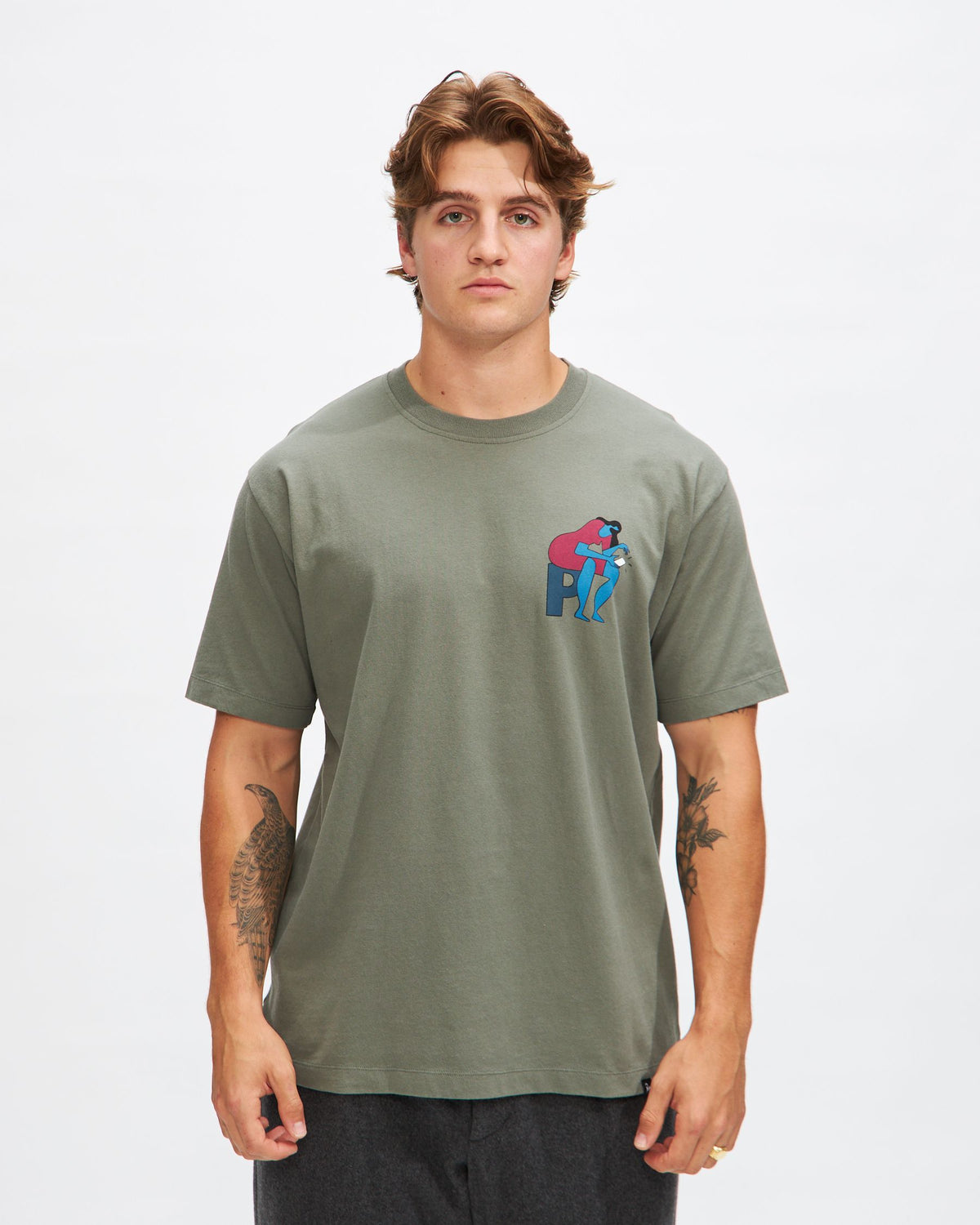 Insecure Days T-Shirt in Greyish Green