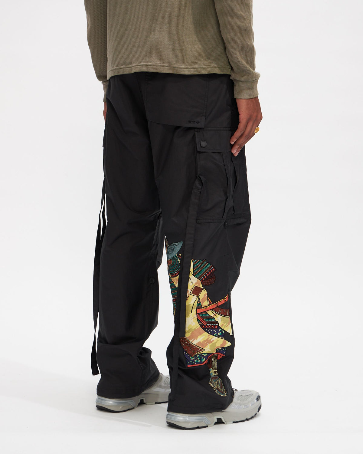 Pantalon noir homme style pop italien neuf peinture à l'huile jean maigre  AM1303