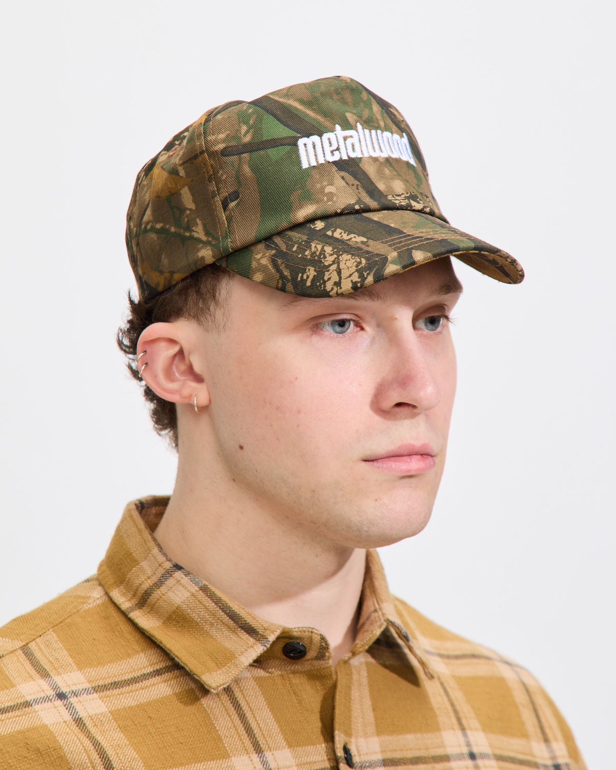 Metal Logo 5-Panel Hat in Real Leaf Camo