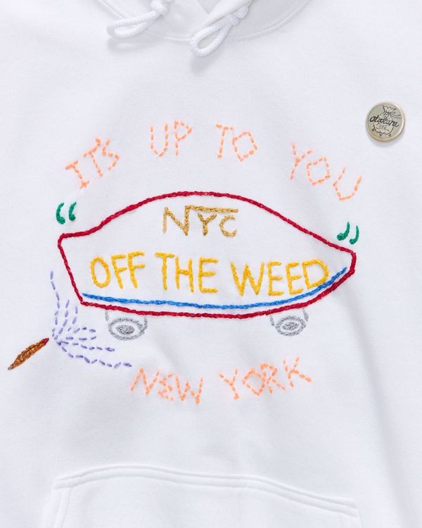 NYC Off The Weed Hoodie in White