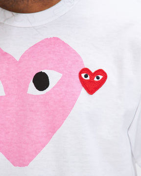 Pink Heart T-Shirt in White