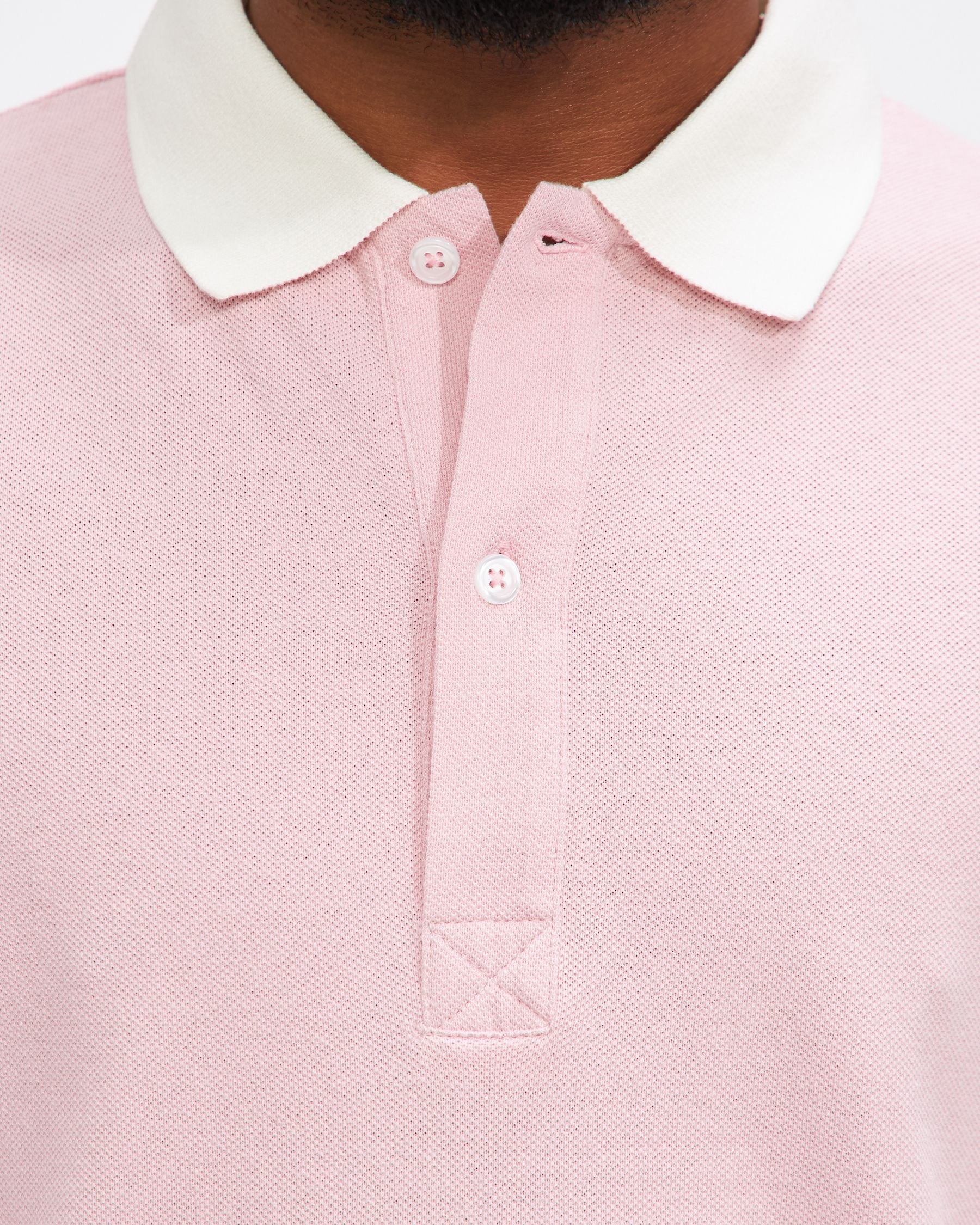 Winged Logo Polo Shirt in Pink/ Off White