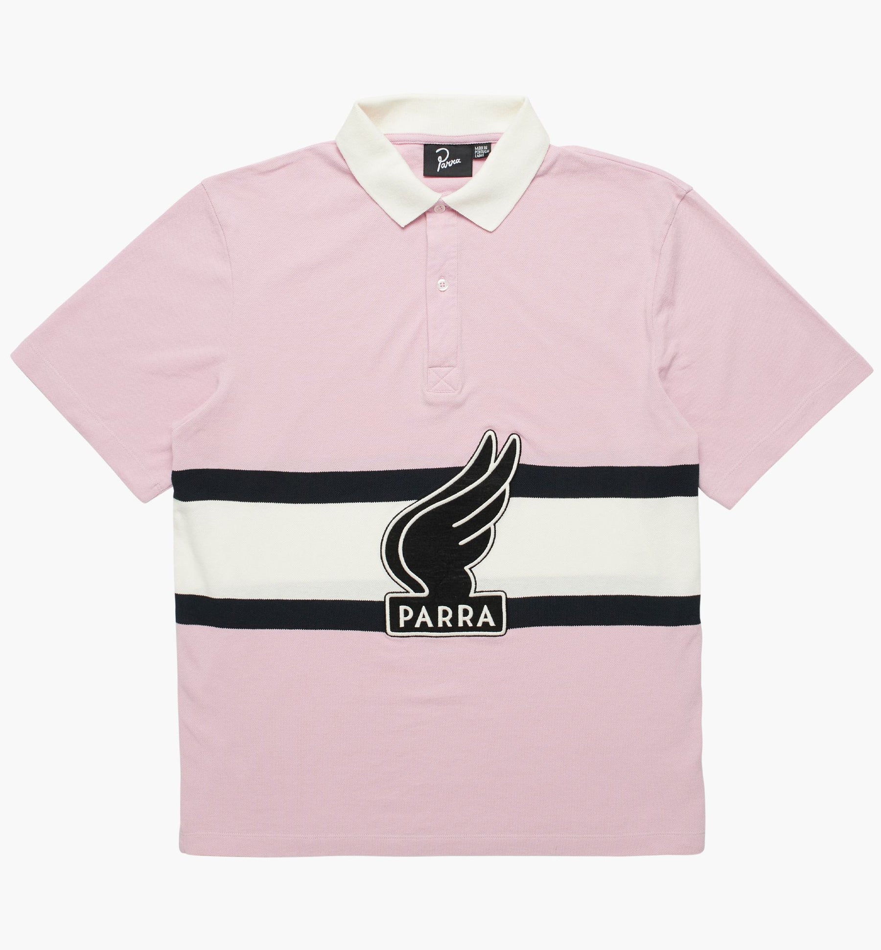 Winged Logo Polo Shirt in Pink/ Off White