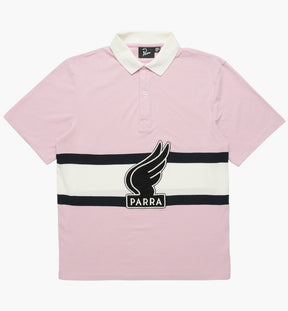 Winged Logo Polo Shirt in Pink/ Off White