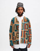 Knit Cardigan in Multi Color Poly Wool Crochet
