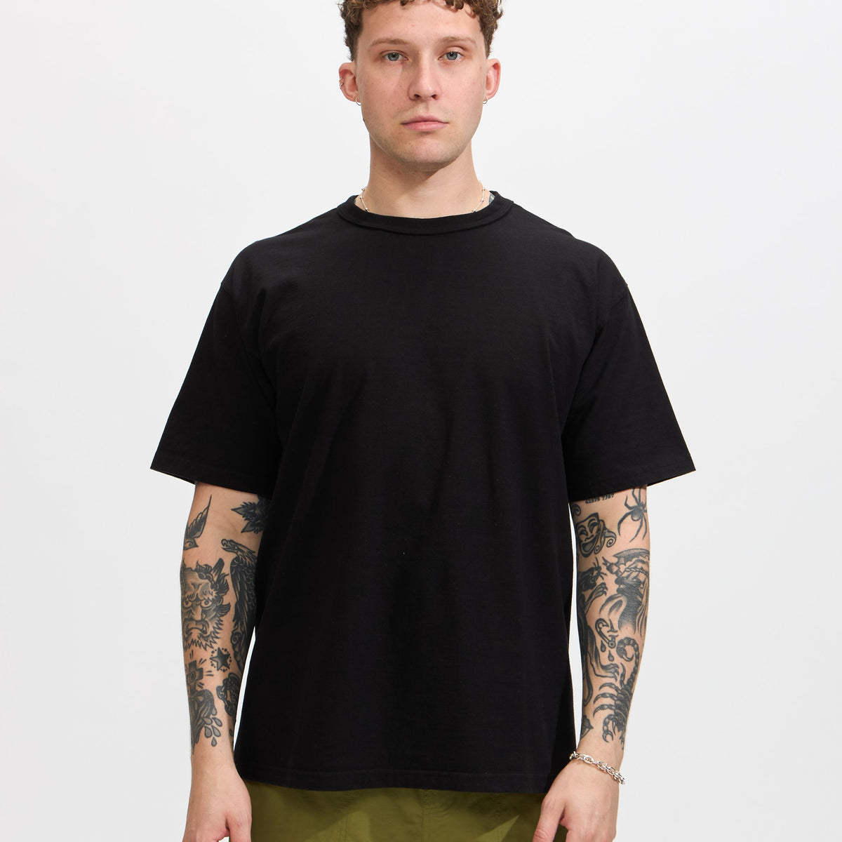 美品 2010s MOUNTAIN HARD WEAR S/S Cotton shirts S(L~XL) Black×White オールドマウンテンハードウェア コットンシャツ 半袖 黒 白 Black Silver 