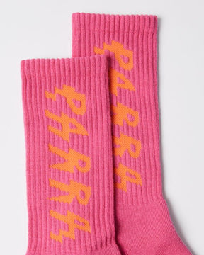 Spiked Crew Socks in Pink