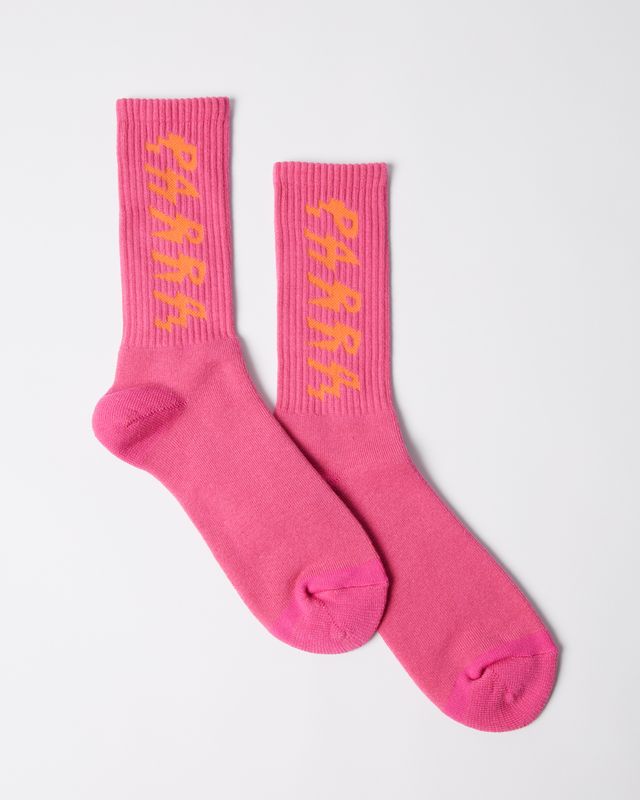 Spiked Crew Socks in Pink