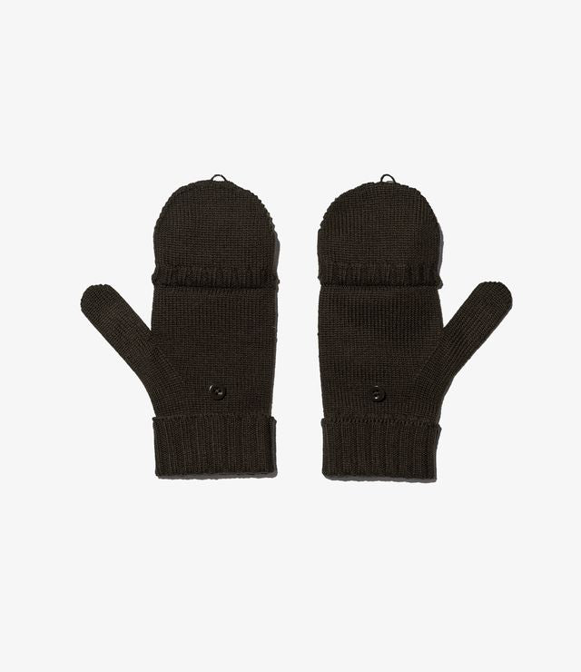 Mitten in Brown Merino Wool