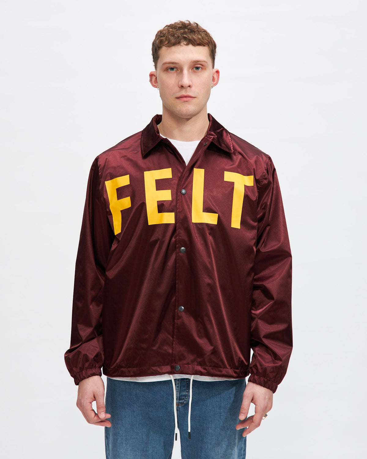 Strike Out Coaches Jacket in Burgundy