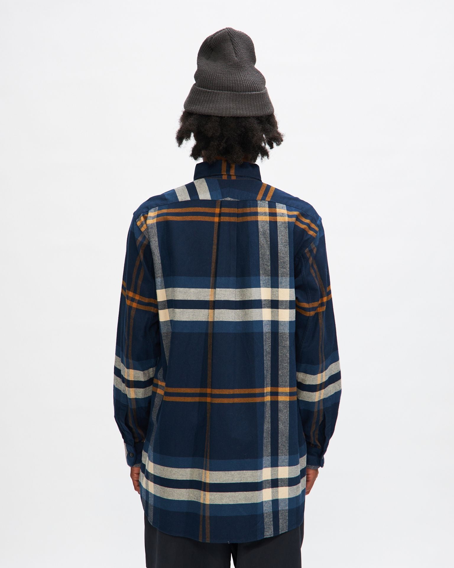 19th Century BD Shirt in Navy / Gold Big Plaid Flannel