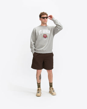 St Annen Crest Crewneck in Heather Grey