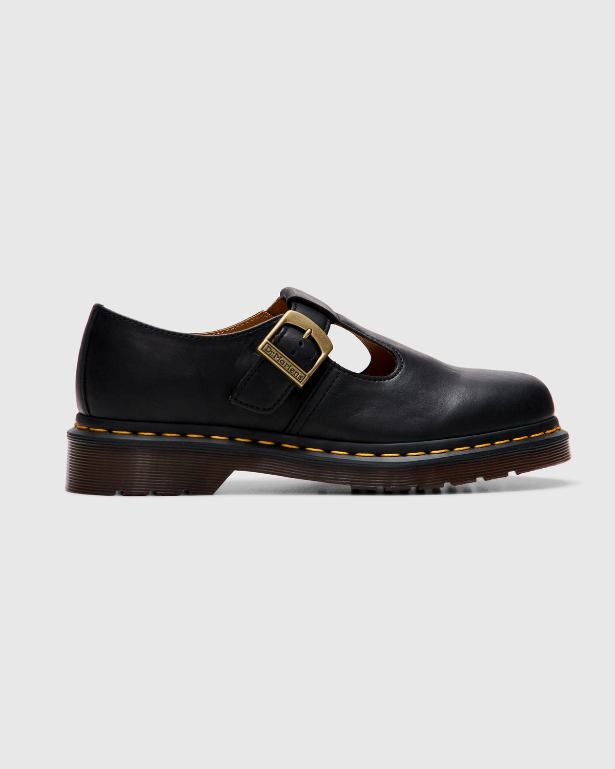 T-Bar Shoe in Black Regency Calf