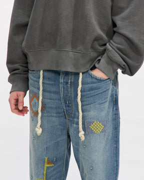 P68 Sunfaded Japanese Denim with Taos Embroidery