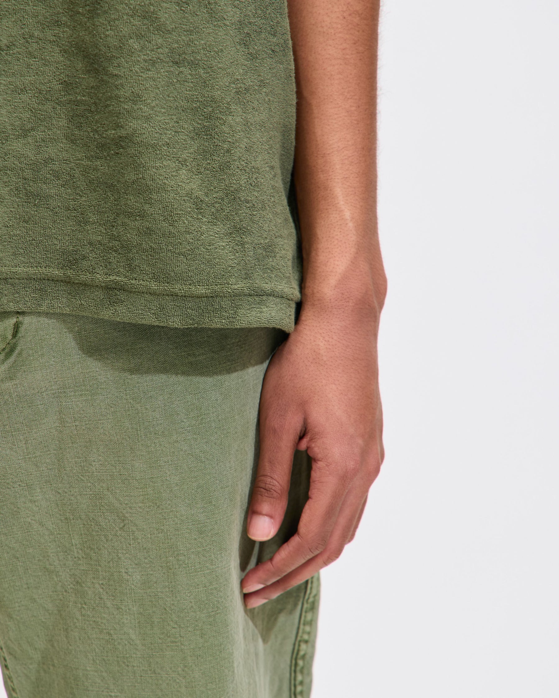 Polo Shirt in Olive CP Velour