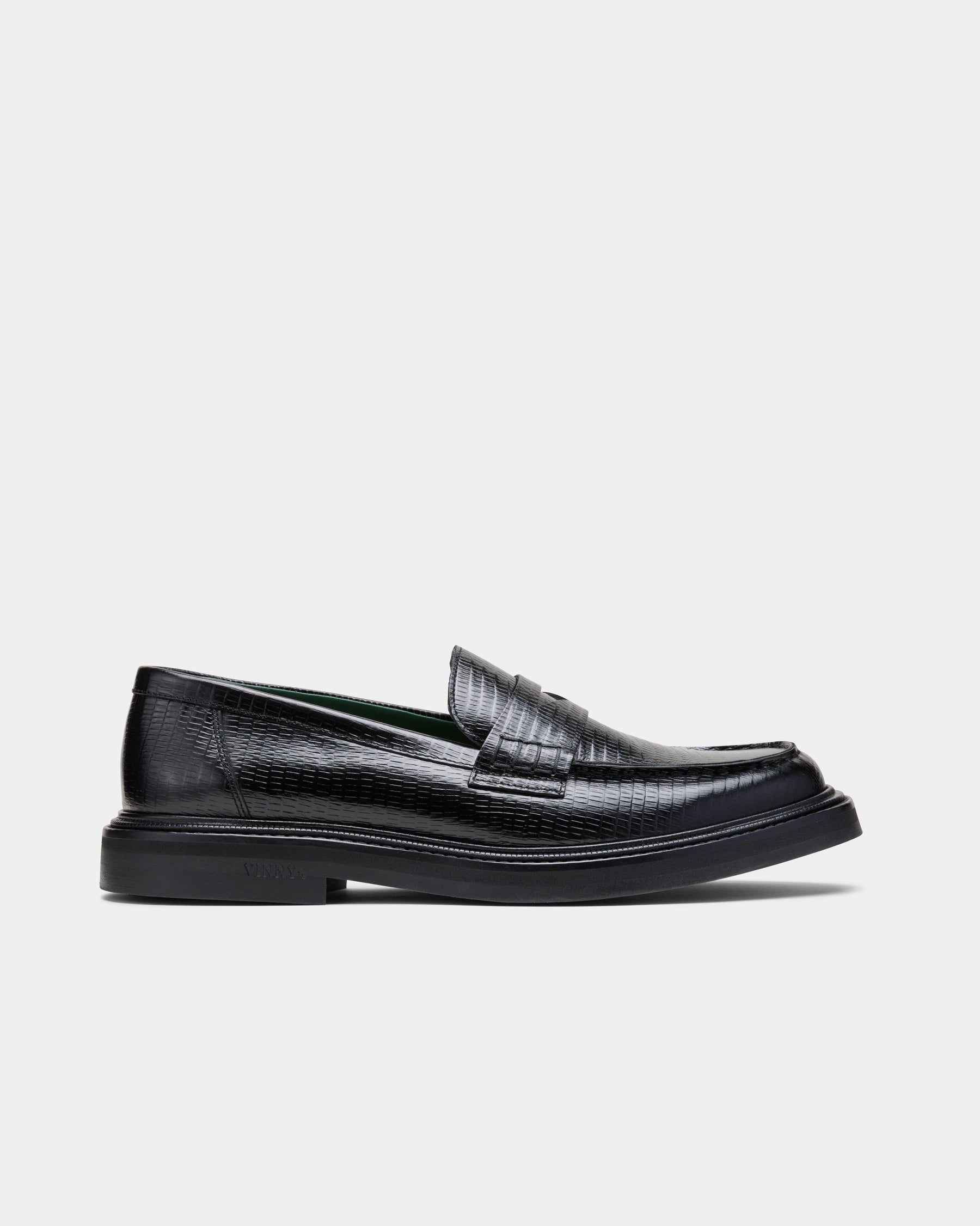 Vinnee Penny Loafer in Black Lizzard