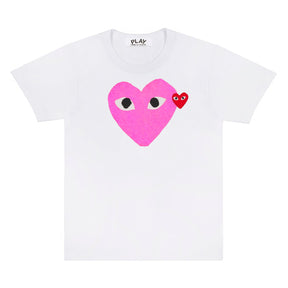 Pink Heart T-Shirt in White