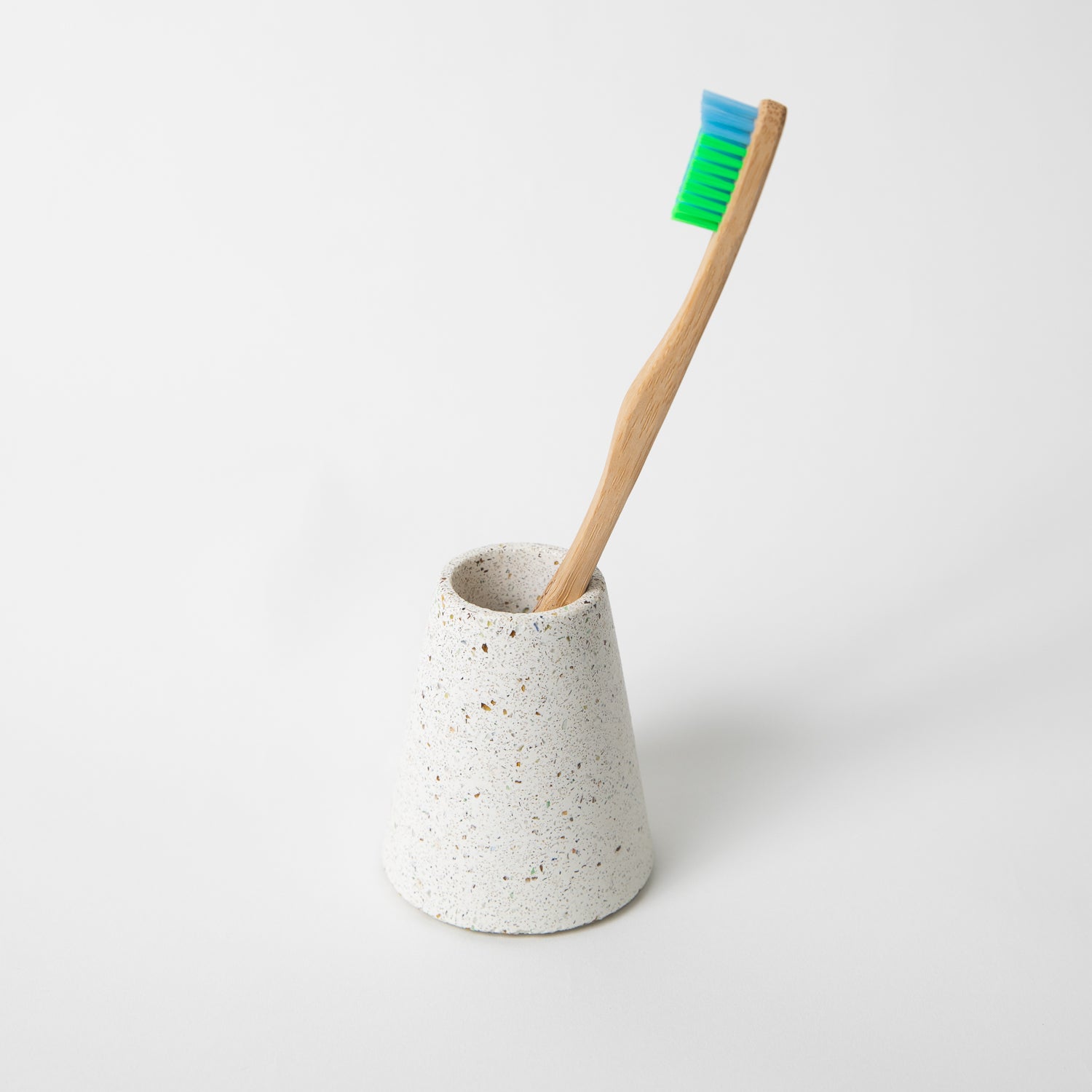 Toothbrush Holder in White Terrazzo