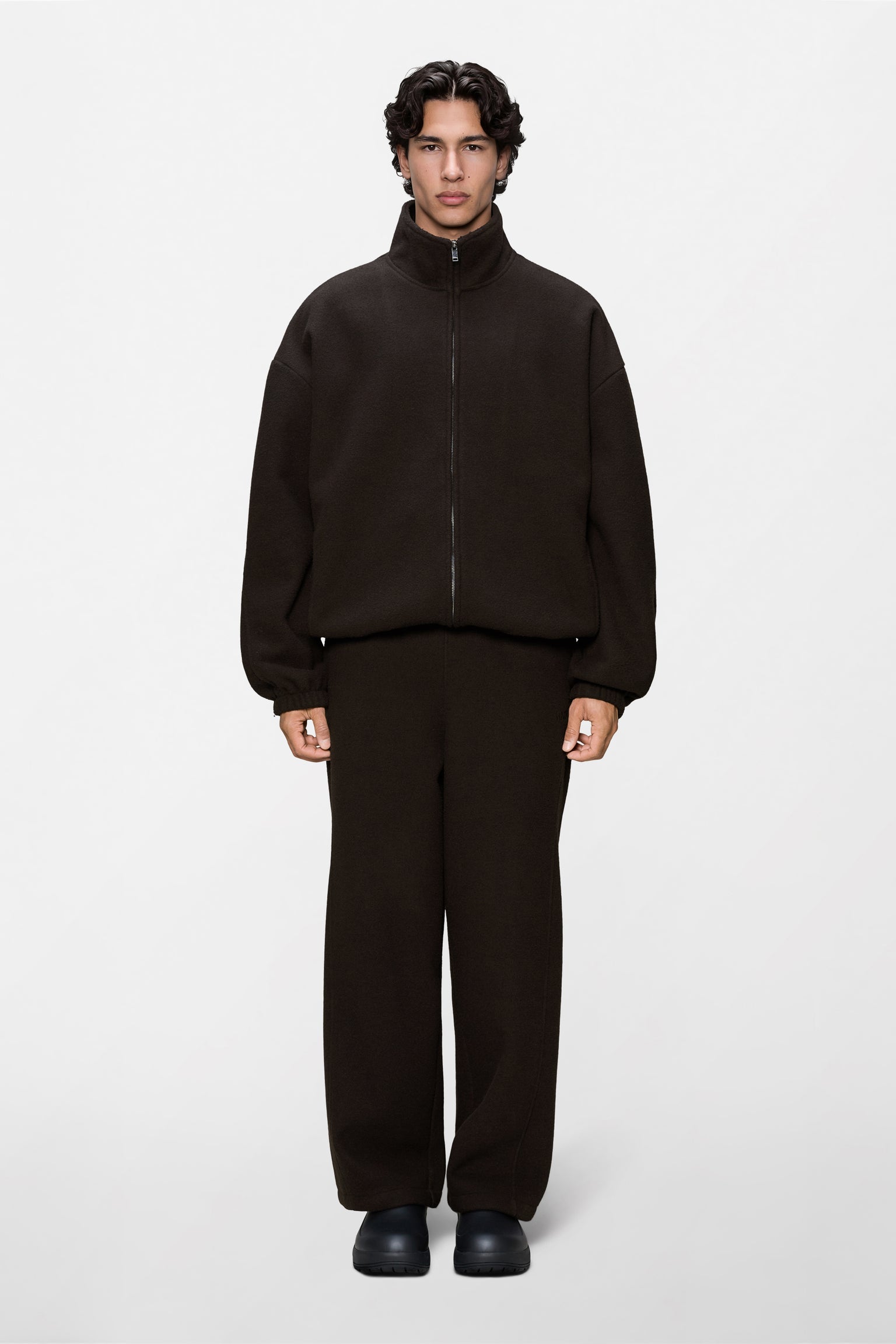 Fleece Zip Jacket in Bark
