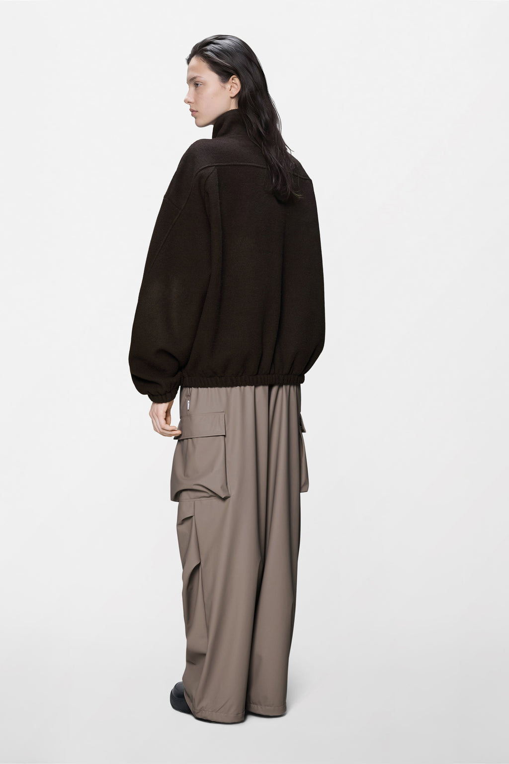 Fleece Zip Jacket in Bark