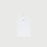 Wordmark Ribbed Tank Top in White