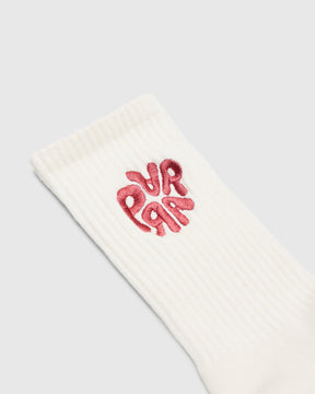 1976 Logo Crew Socks in Brick Red