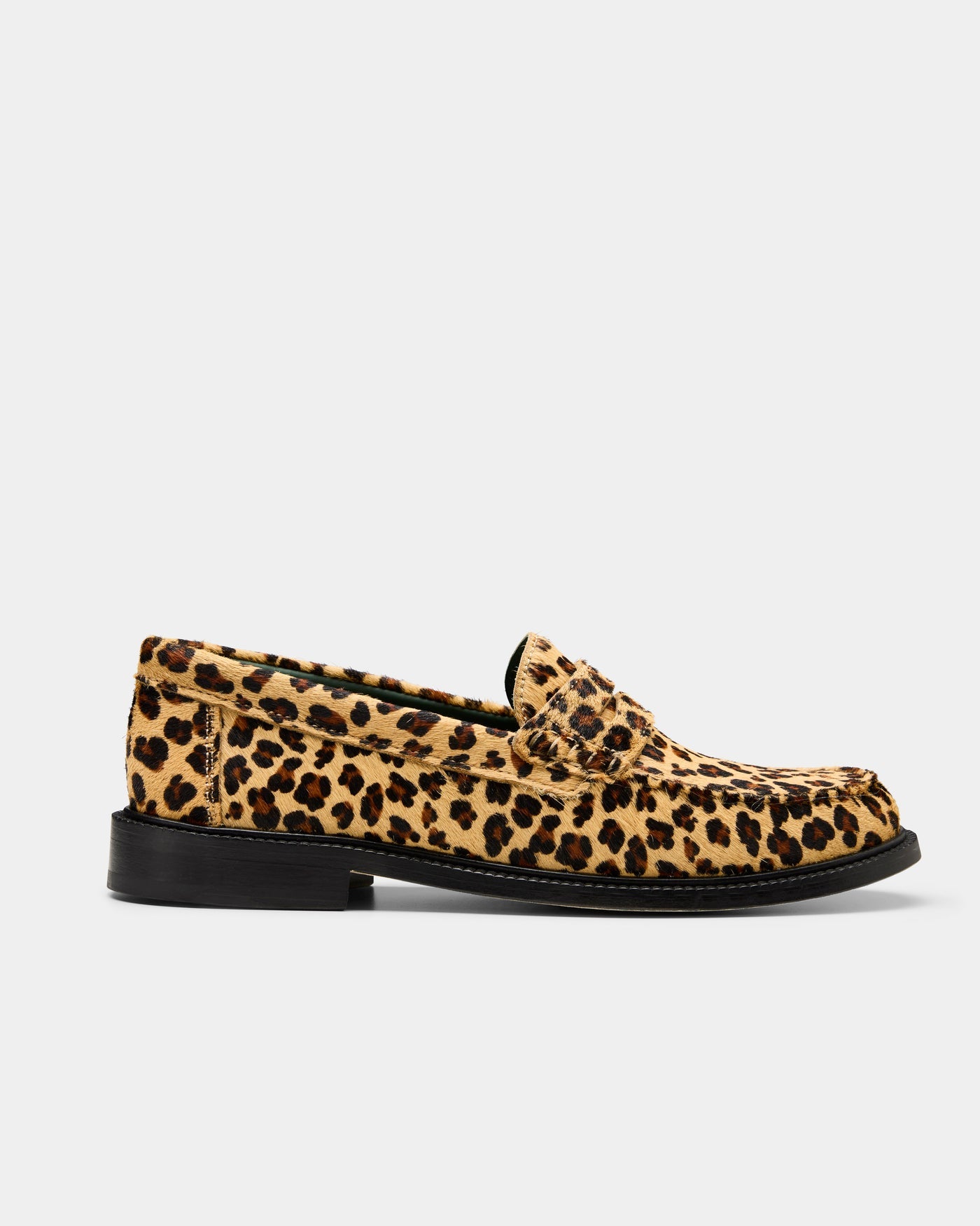 Yardee Moccasin Loafer in Leopard Pony Hair