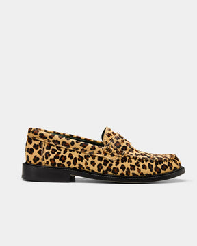 Yardee Moccasin Loafer in Leopard Pony Hair