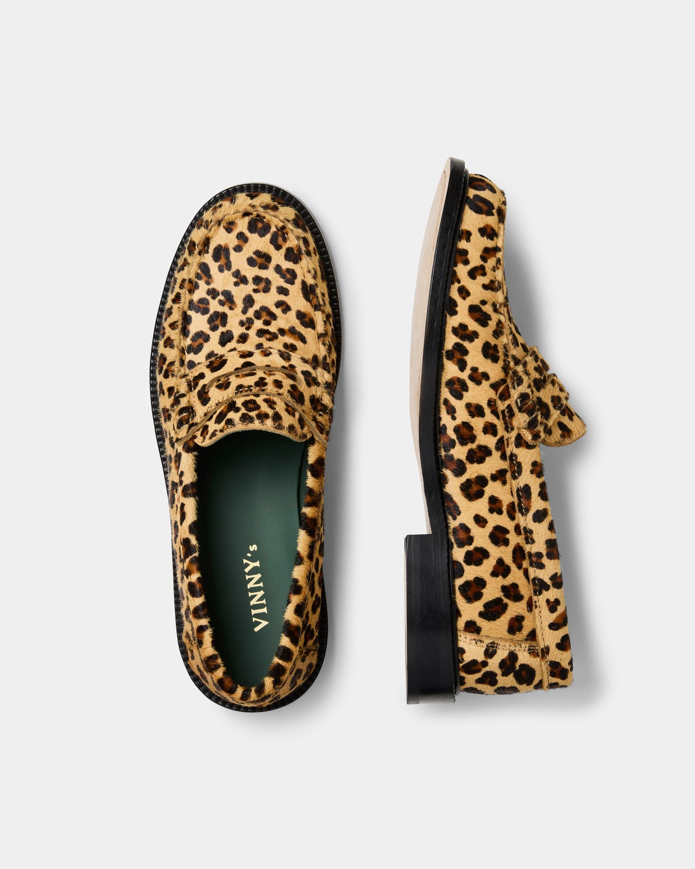 Yardee Moccasin Loafer in Leopard Pony Hair