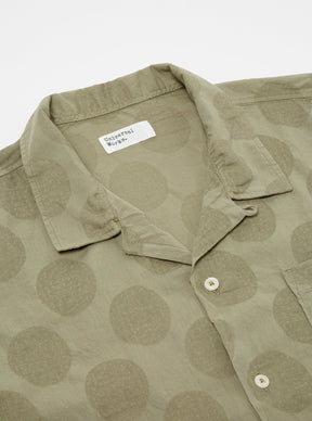 Road Shirt in Light Olive Dot Cotton