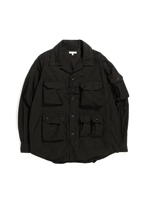 Explorer Shirt Jacket in Black Cotton Duracloth Poplin