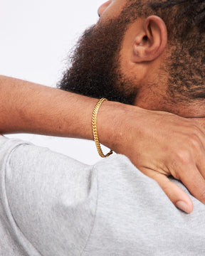 Maple 5MM Cuban Link Bracelet in 14K Gold Plated Homme Essentials 