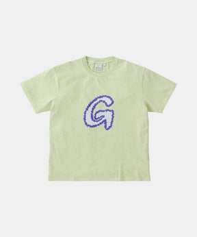 Fuzzy G-Logo Tee in Smoky Mint Pigment