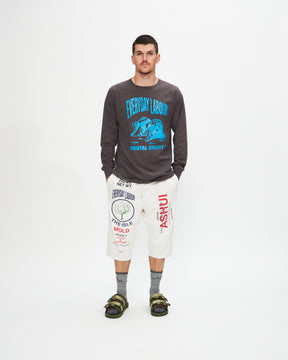 Ashui 3 Quarter Sweat Pant in White