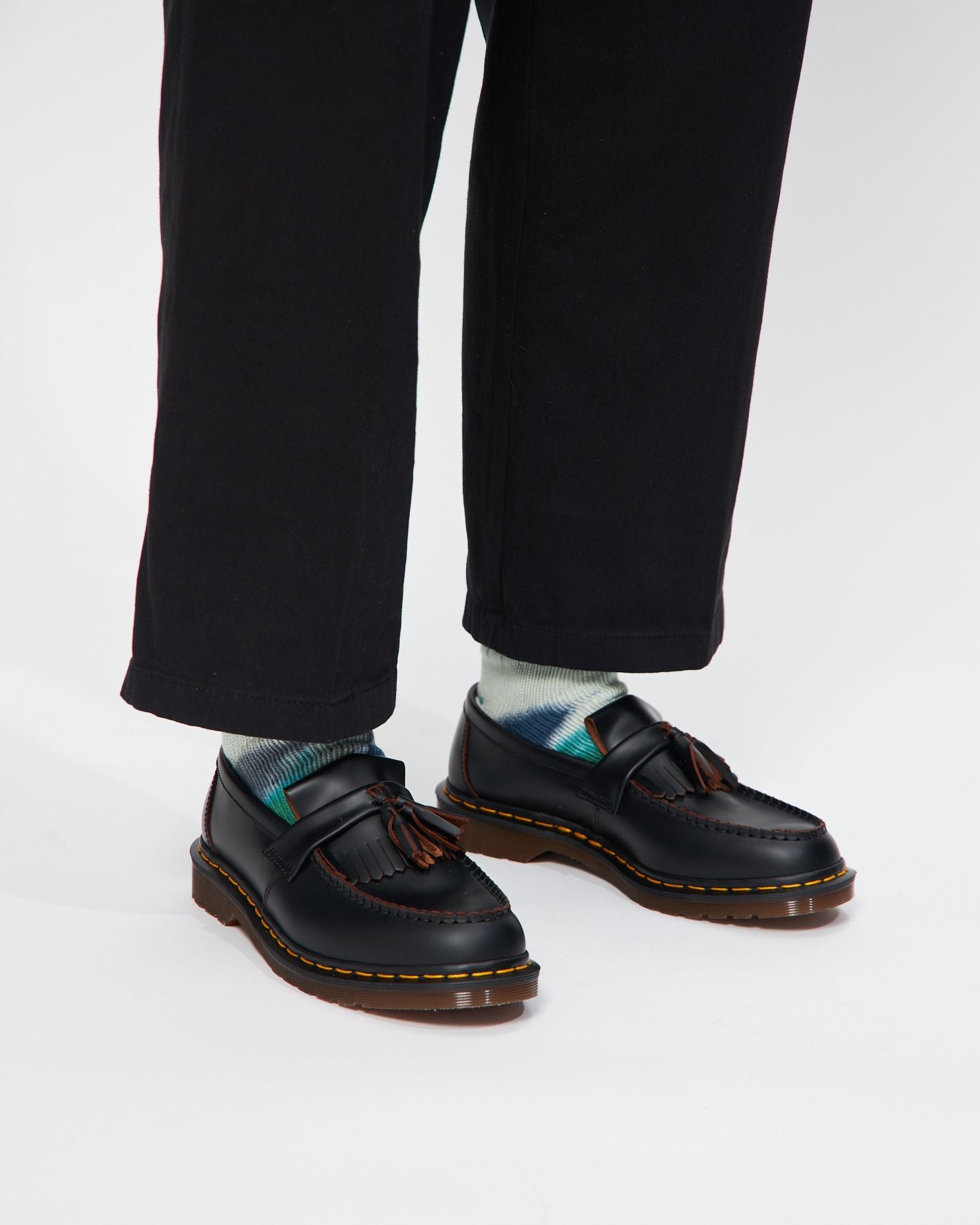 Adrian Tassel Loafer in Black Quilon