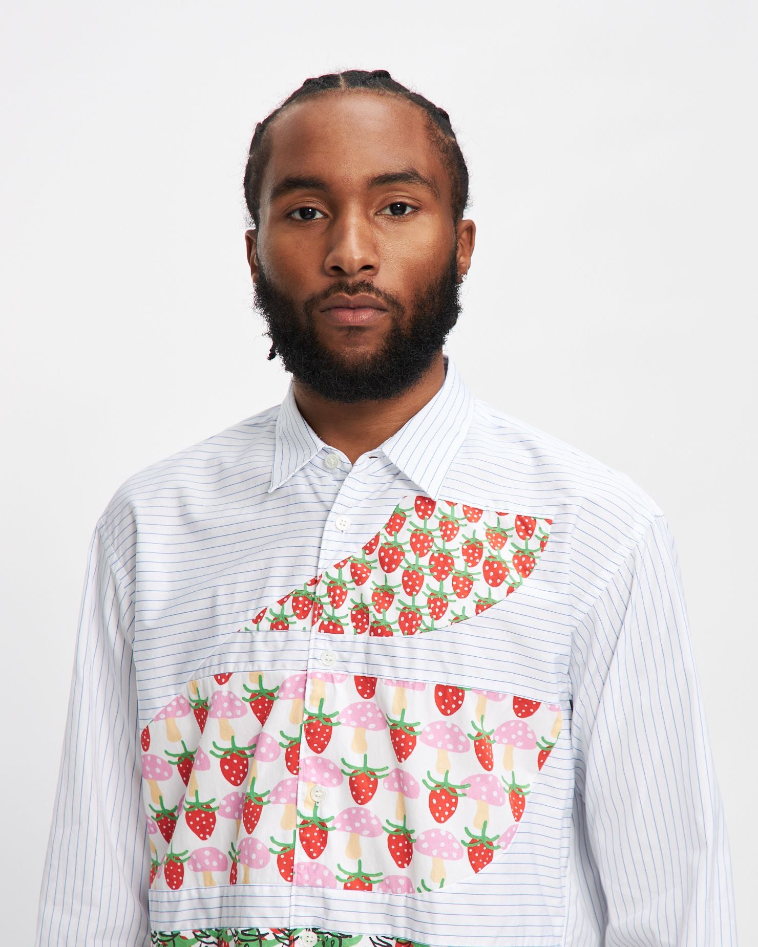 Brett Westfall Strawberry Mushroom Striped Shirt
