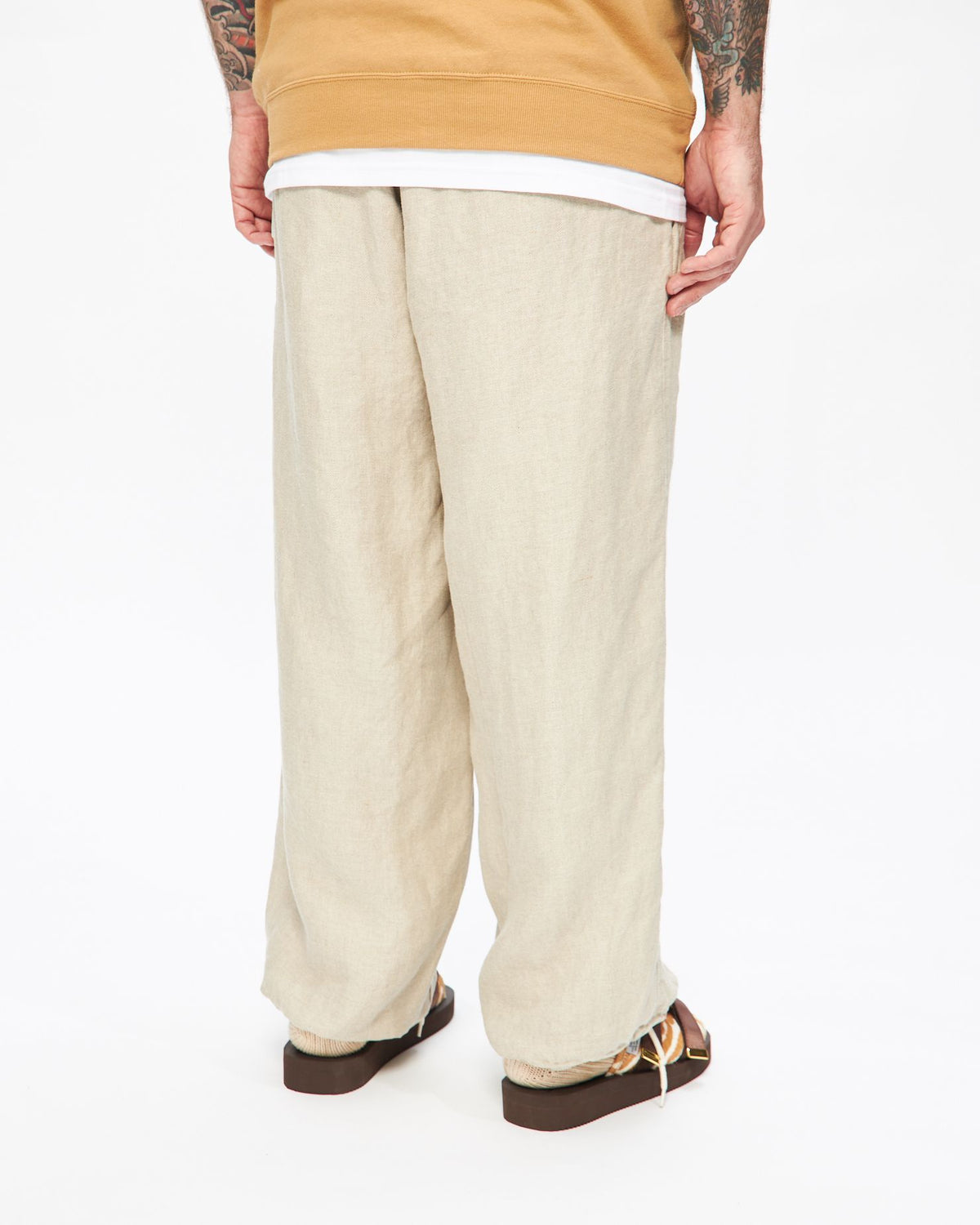 MIL Easy Pants in Natural Linen Herringbone