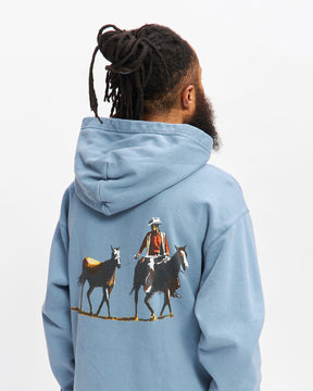 Talk Low, Talk Slow Hood Sweatshirt in Washed Blue