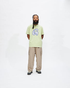 Fuzzy G-Logo Tee in Smoky Mint Pigment