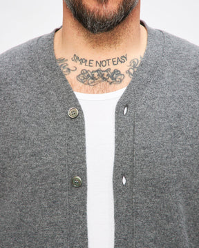 V-Neck Contrast Cardigan in Grey/Black