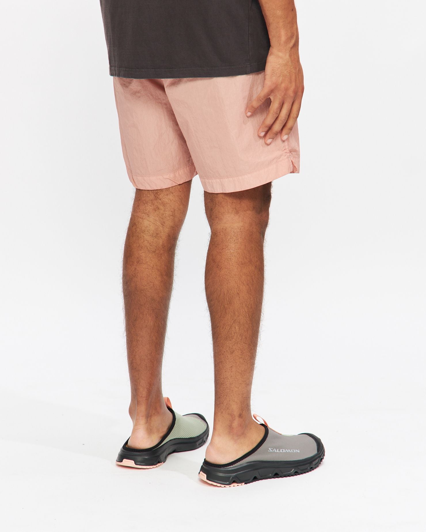 Eco-Chrome R Short Logo Swim Shorts in Pale Mauve