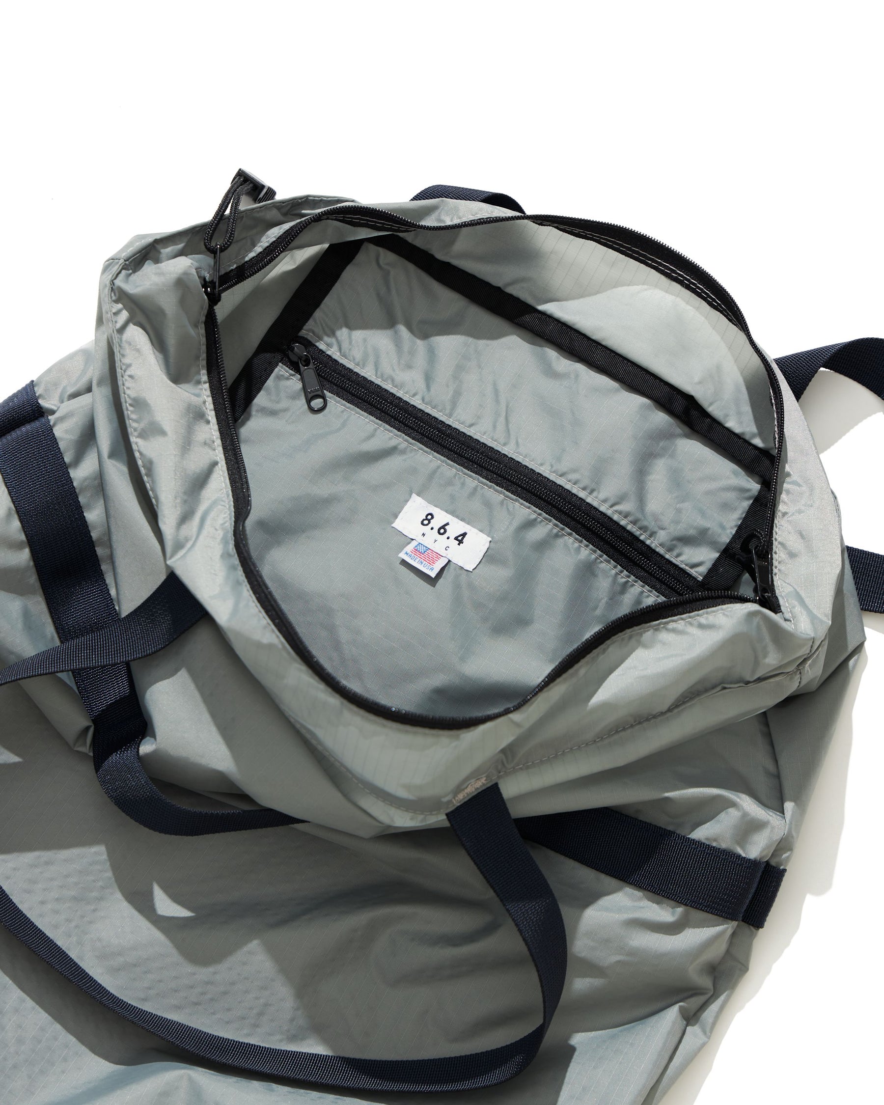 Nylon 2 Way Bag in Grey/Navy