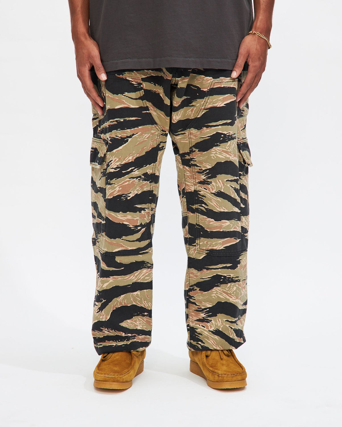 Double Cargo Pants in Tiger Stripe