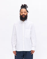 Square Pocket Shirt in White Morgan Seersucker